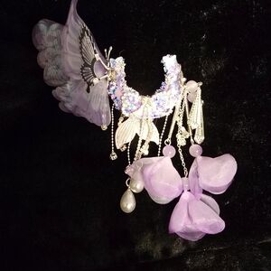 Elegant Purple Butterfly Moon Bead